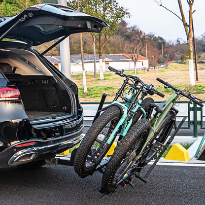 2 Inch Hitch Mount Bike Rack, 2-Bike Platform Carrier, Tilt-able Design, Black Garages at Gallery Canada