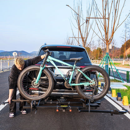 2 Inch Hitch Mount Bike Rack, 2-Bike Platform Carrier, Tilt-able Design, Black Garages at Gallery Canada