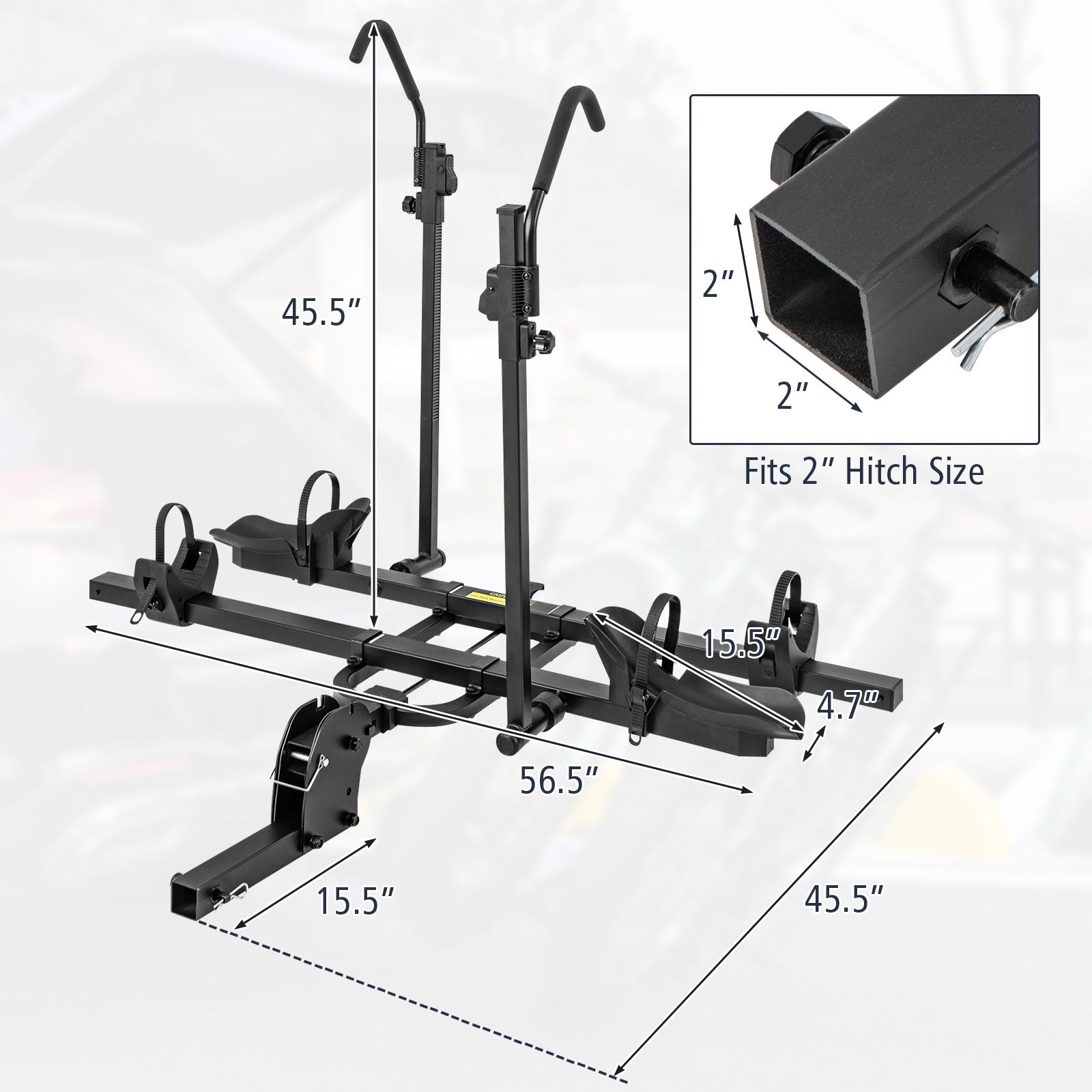 2 Inch Hitch Mount Bike Rack, 2-Bike Platform Carrier, Tilt-able Design, Black Garages at Gallery Canada
