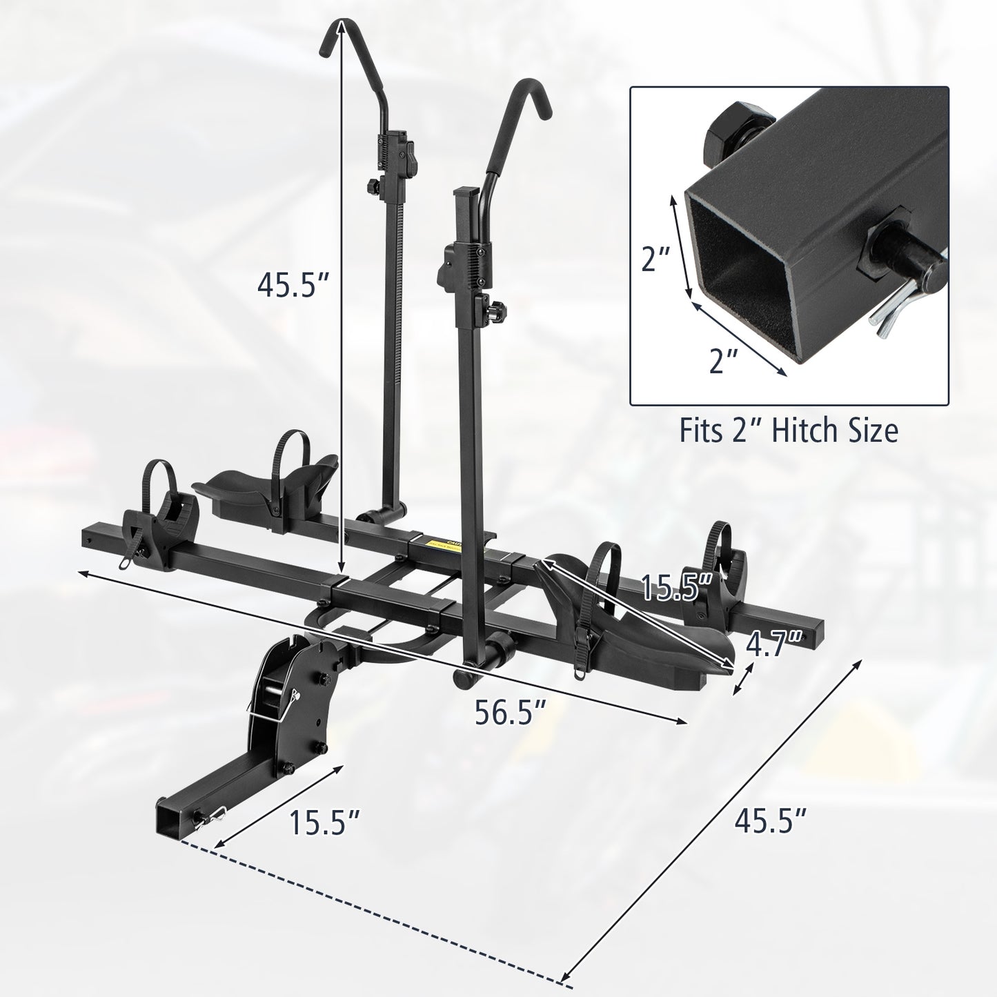 2 Inch Hitch Mount Bike Rack, 2-Bike Platform Carrier, Tilt-able Design, Black Garages at Gallery Canada