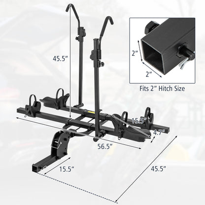 2 Inch Hitch Mount Bike Rack, 2-Bike Platform Carrier, Tilt-able Design, Black Garages at Gallery Canada
