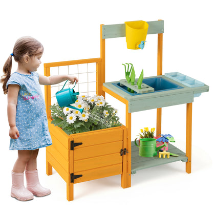 Kids Outdoor Potting Bench With See Through Window Play Kitchen Sets at Gallery Canada