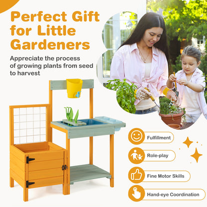 Kids Outdoor Potting Bench With See Through Window Play Kitchen Sets at Gallery Canada