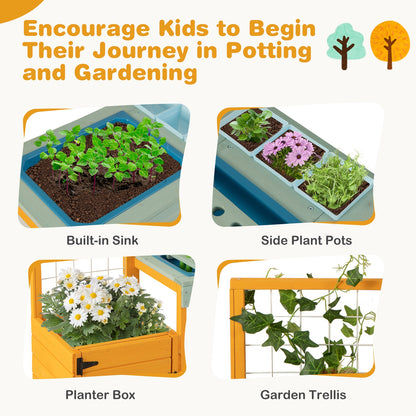Kids Outdoor Potting Bench With See Through Window Play Kitchen Sets at Gallery Canada
