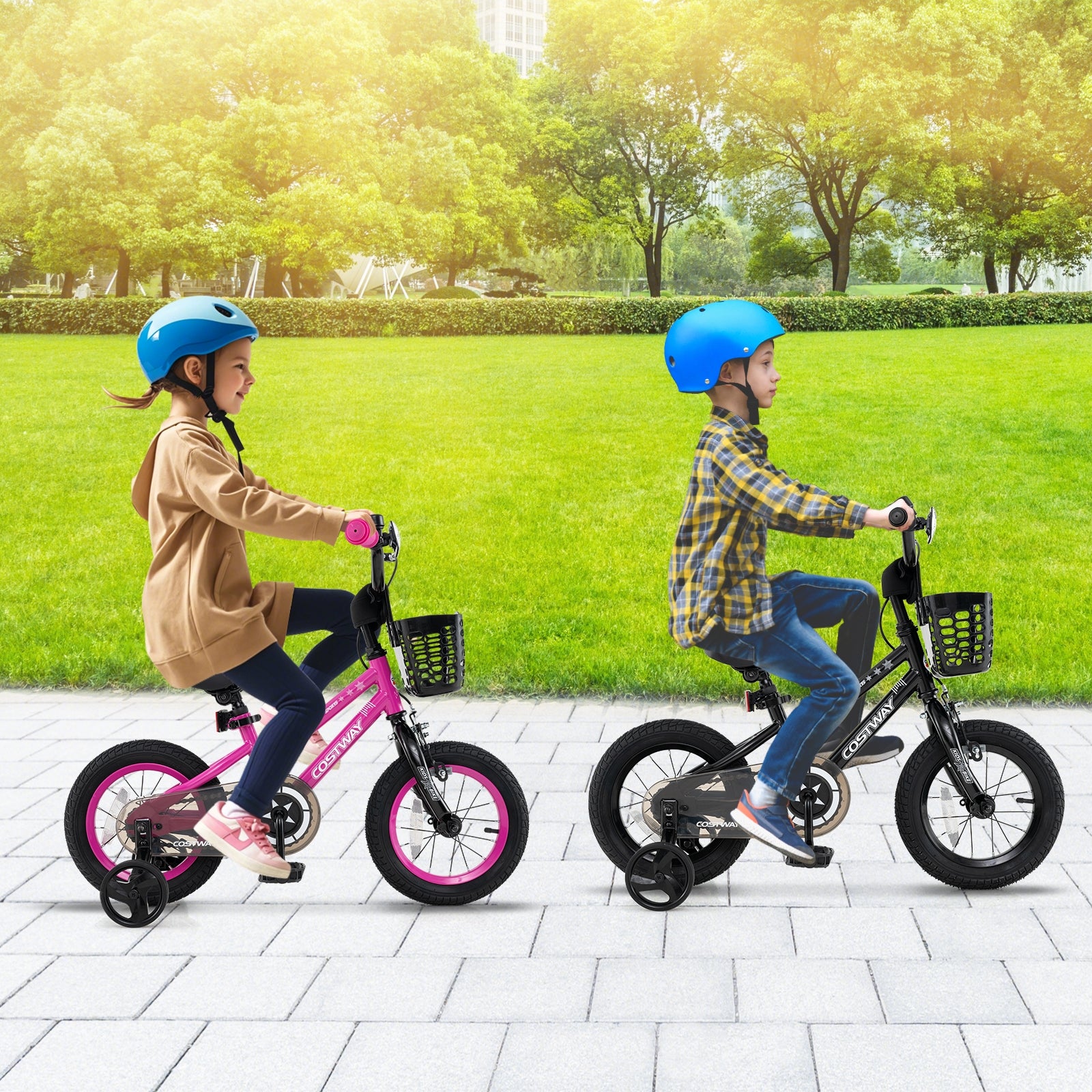 16 Inch Kids Bike With Basket, Training Wheels, Black Kids Bike at Gallery Canada