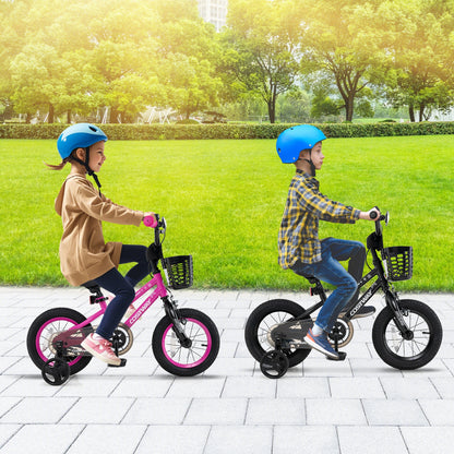 16 Inch Kids Bike With Basket, Training Wheels, Black Kids Bike at Gallery Canada