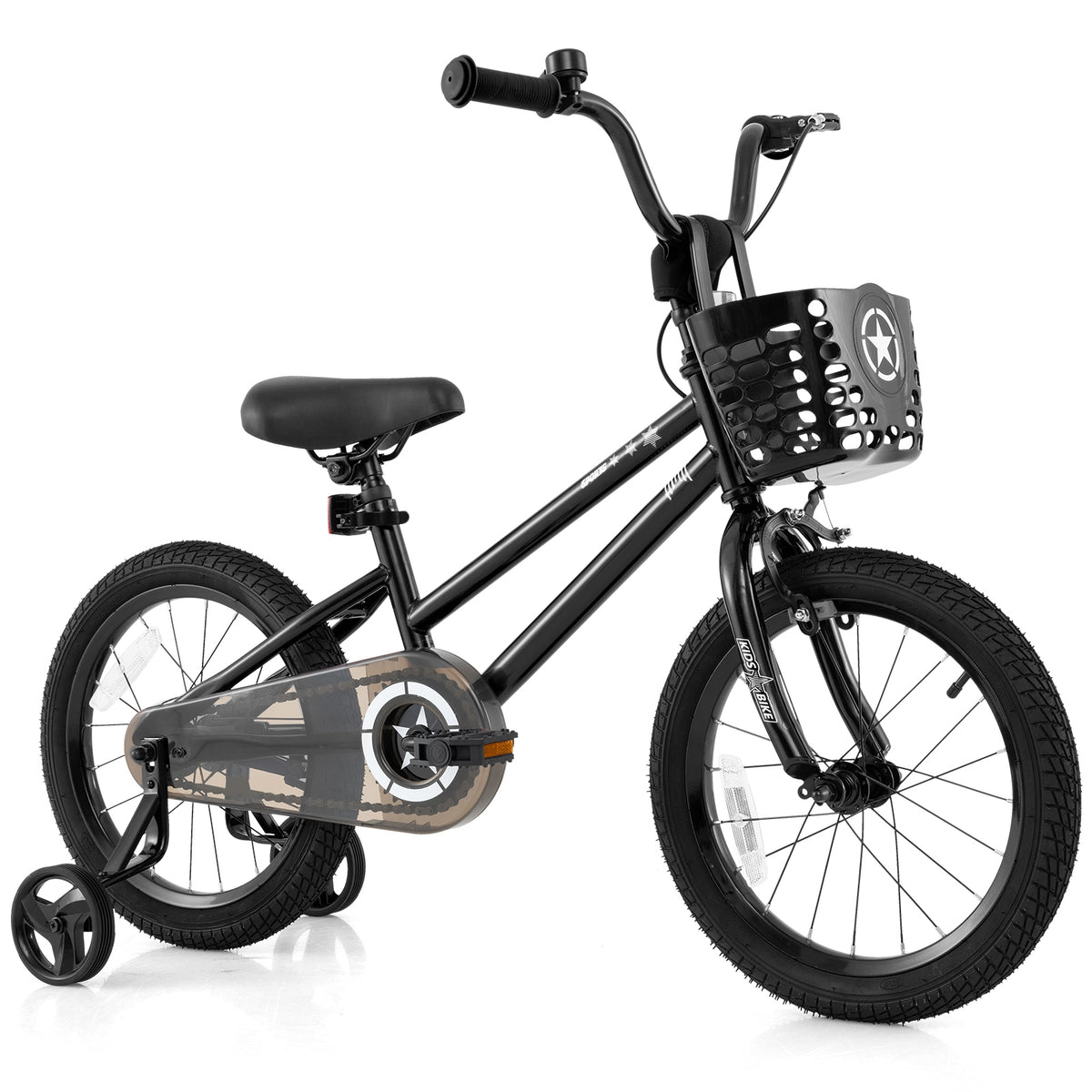 16 Inch Kids Bike With Basket, Training Wheels, Black Kids Bike at Gallery Canada