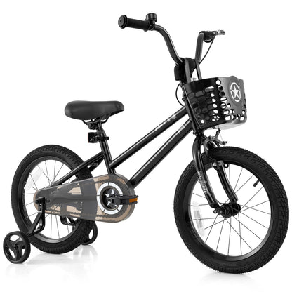 16 Inch Kids Bike With Basket, Training Wheels, Black Kids Bike at Gallery Canada