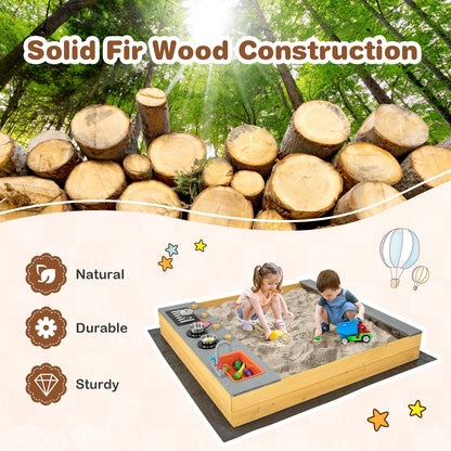 Wooden Sandbox With Kitchen Playset, 3-8 Years, Natural Sandboxes at Gallery Canada