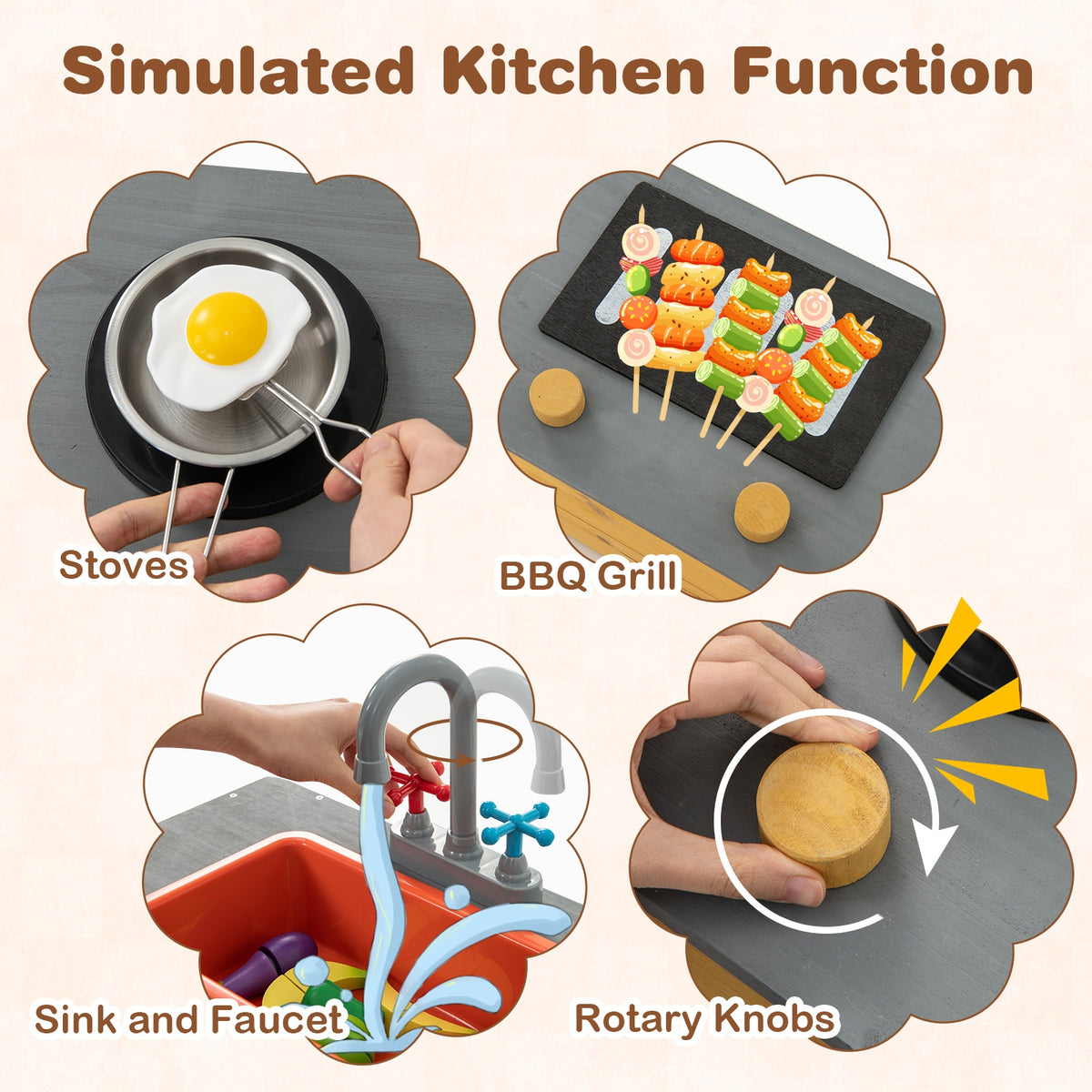 Wooden Sandbox With Kitchen Playset, 3-8 Years, Natural Sandboxes at Gallery Canada