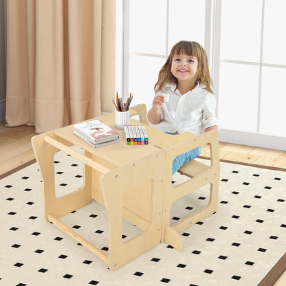 Foldable Kitchen Tower For Toddlers, 3-in-1 With Chalkboard, Natural Toddler & Kids Furniture at Gallery Canada