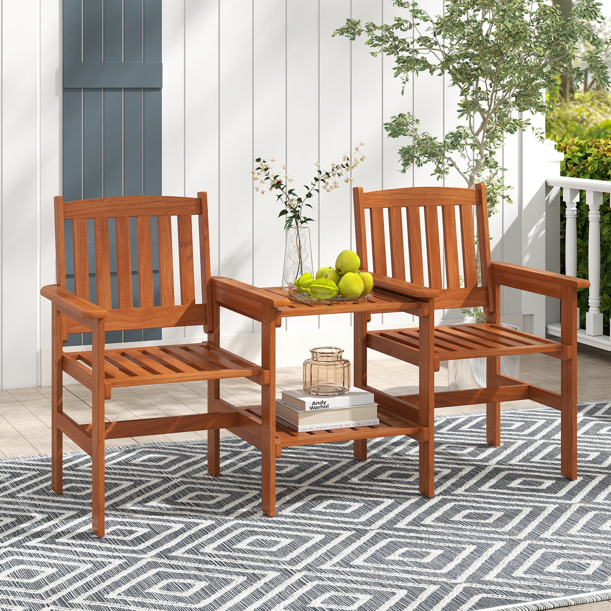 2-Seater Patio Furniture Set, 1.57 Inch Umbrella Hole, Natural Patio Conversation Sets at Gallery Canada