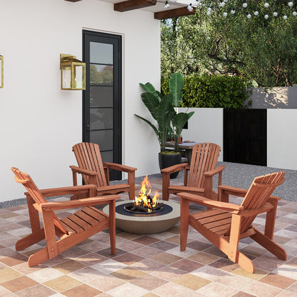 Solid Wood Adirondack Chair, High Backrest, Wide Armrests, Natural Adirondack Chairs at Gallery Canada