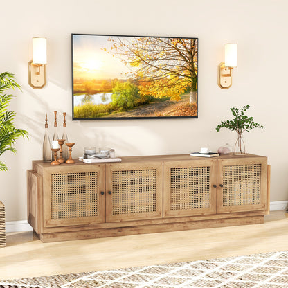 Farmhouse TV Stand For 75 Inch TVs, 2 Cabinets, Oak Entertainment Centers & TV Stands at Gallery Canada