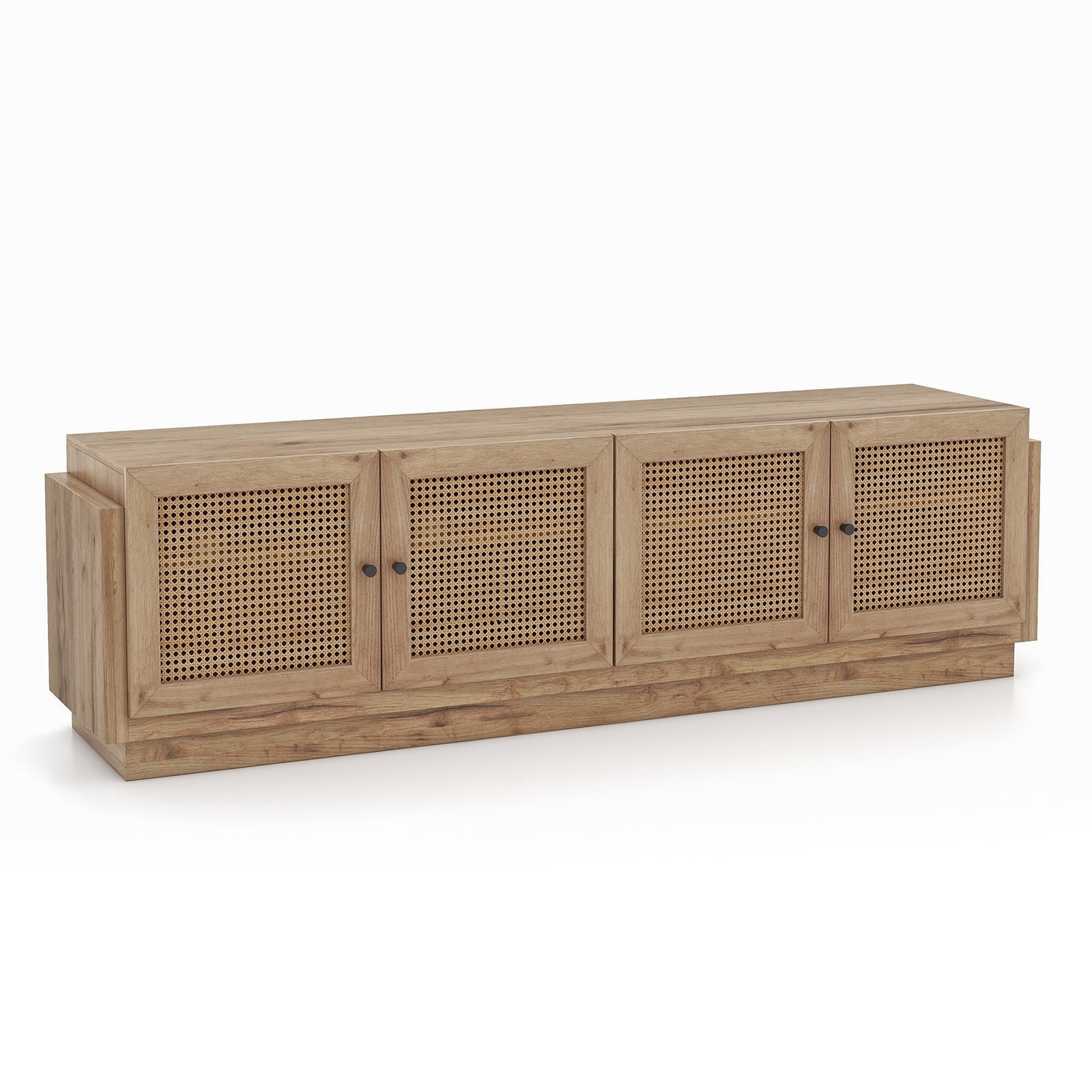 Farmhouse TV Stand For 75 Inch TVs, 2 Cabinets, Oak Entertainment Centers & TV Stands at Gallery Canada