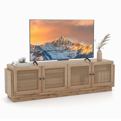 Farmhouse TV Stand For 75 Inch TVs, 2 Cabinets, Oak Entertainment Centers & TV Stands at Gallery Canada