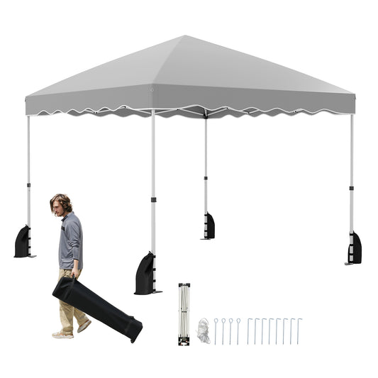 Foldable 10 X 10 Feet Pop Up Canopy Tent, Wheeled Bag, Gray Tents Gray at Gallery Canada