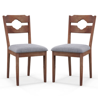 Fabric Upholstered Dining Chairs, Set of 2, Padded Seat High Back, Gray Dining Chairs Gray at Gallery Canada