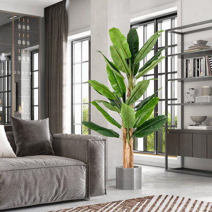 Artificial Banana Tree, 6.5 Feet Tall, 27 Large Leaves Faux Plants at Gallery Canada