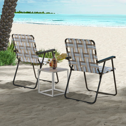 4 Pieces Folding Beach Chair, Camping Lawn Webbing Chair, Coffee Beach & Lawn Chairs at Gallery Canada