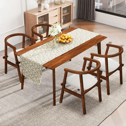 Set Of 2 Solid Rubber Wood Dining Chairs, Wrap-Around Armrest, Walnut Dining Chairs at Gallery Canada