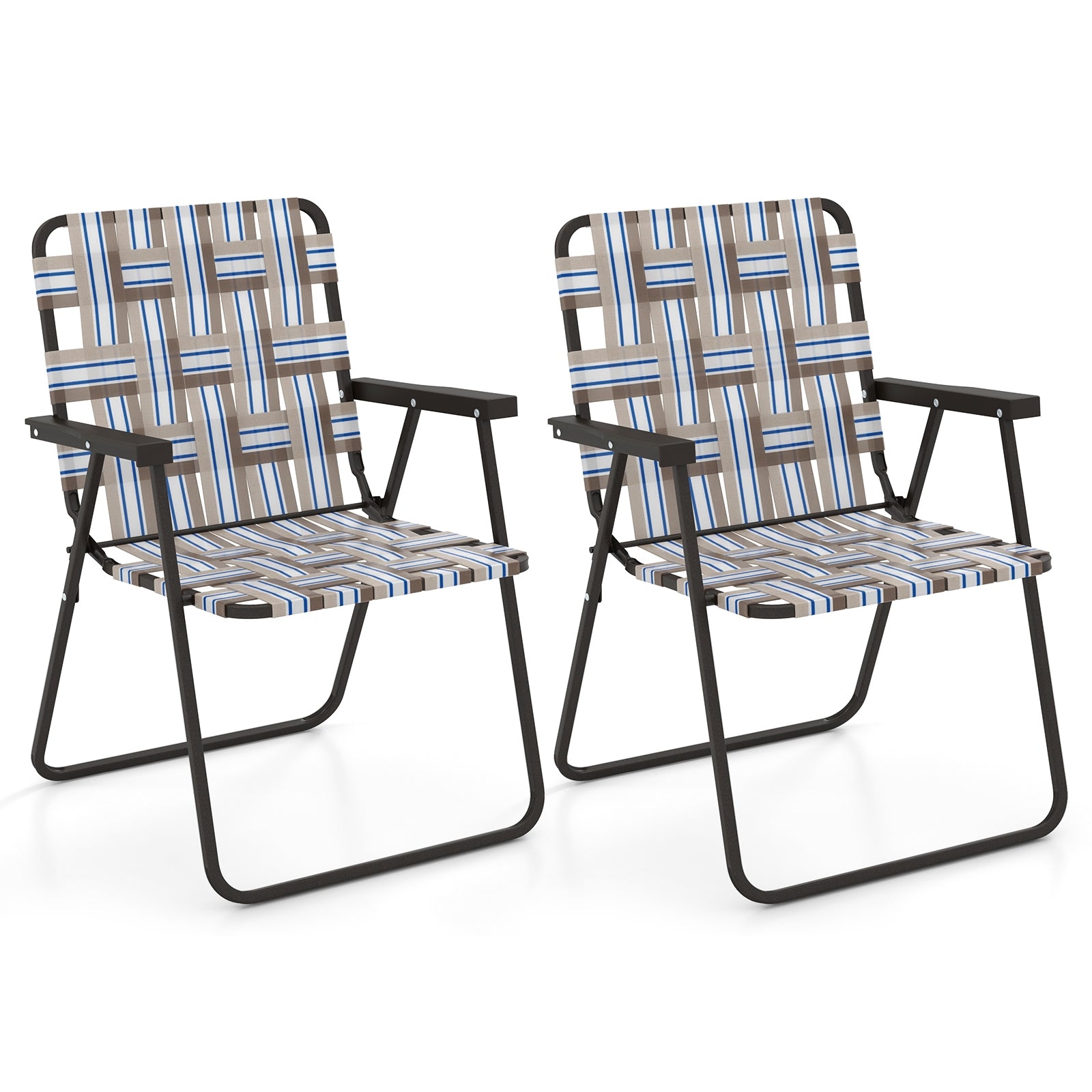 4 Pieces Folding Beach Chair, Camping Lawn Webbing Chair, Coffee Beach & Lawn Chairs at Gallery Canada