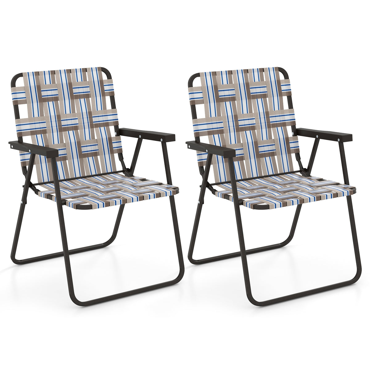 4 Pieces Folding Beach Chair, Camping Lawn Webbing Chair, Coffee Beach & Lawn Chairs at Gallery Canada