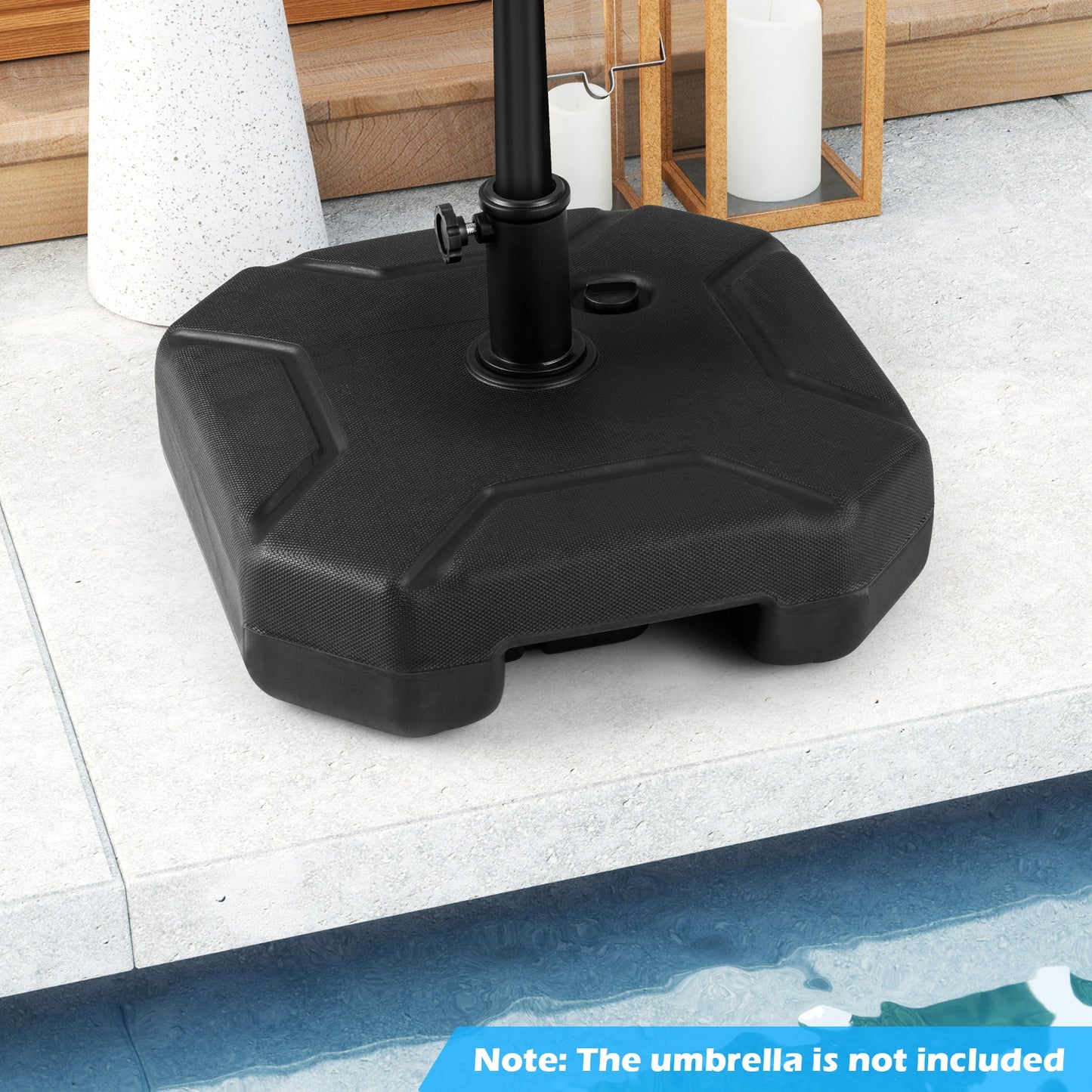 17 Inch 88 LBS Heavy-Duty Fillable Umbrella Base, Black Outdoor Umbrella Bases at Gallery Canada