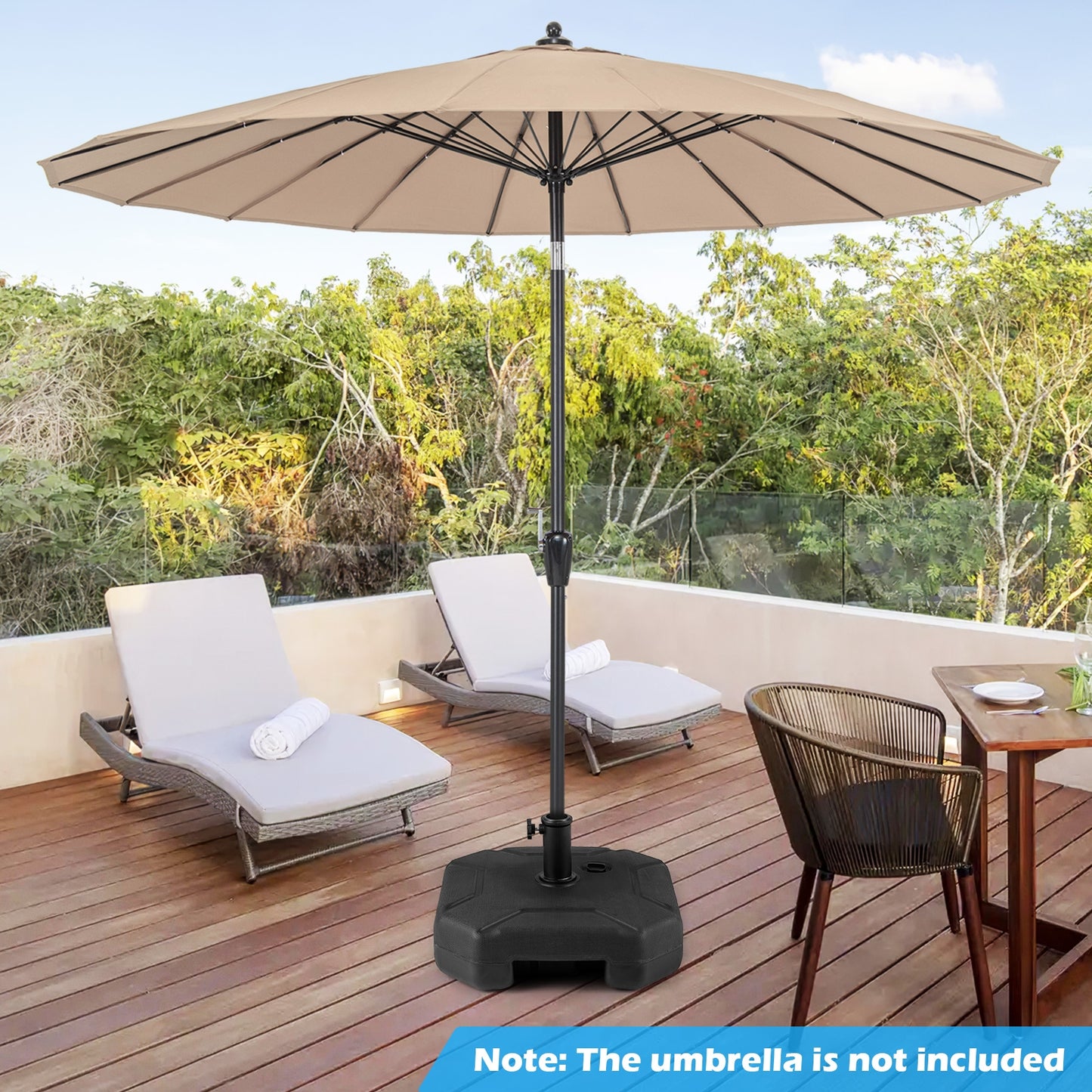 17 Inch 88 LBS Heavy-Duty Fillable Umbrella Base, Black Outdoor Umbrella Bases at Gallery Canada