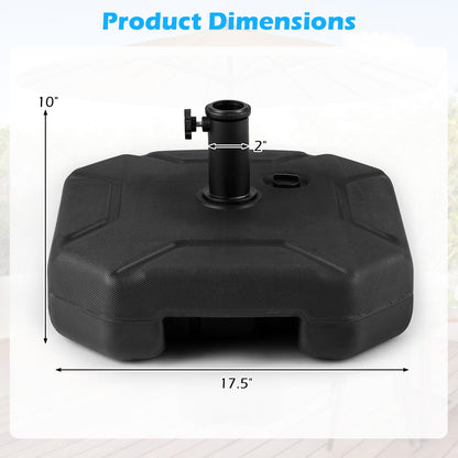 17 Inch 88 LBS Heavy-Duty Fillable Umbrella Base, Black Outdoor Umbrella Bases at Gallery Canada