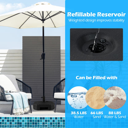 17 Inch 88 LBS Heavy-Duty Fillable Umbrella Base, Black Outdoor Umbrella Bases at Gallery Canada