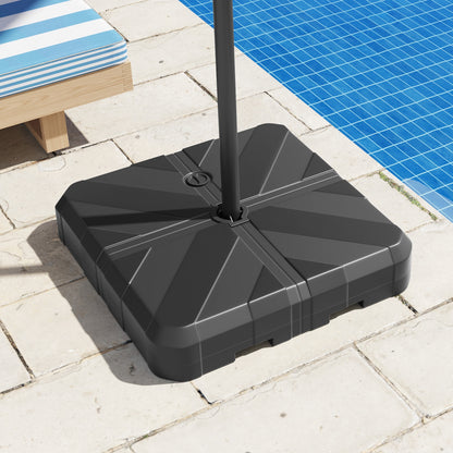 Weighted Offset Umbrella Base, Cross Bracket, Cut-Out Handles, Black Outdoor Umbrella Bases at Gallery Canada