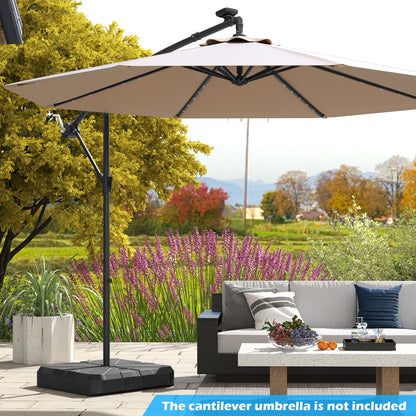 Weighted Offset Umbrella Base, Cross Bracket, Cut-Out Handles, Black Outdoor Umbrella Bases at Gallery Canada