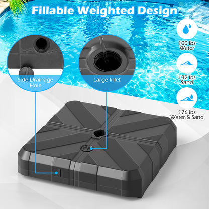 Weighted Offset Umbrella Base, Cross Bracket, Cut-Out Handles, Black Outdoor Umbrella Bases at Gallery Canada