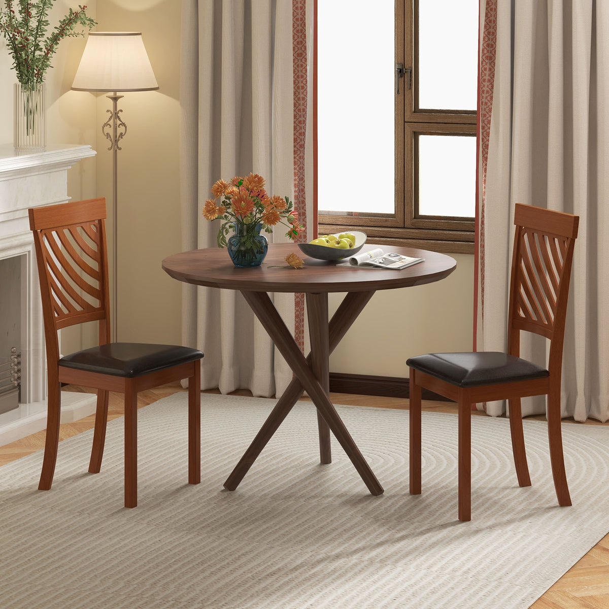 Dining Chair Set, Rubber Wood Legs, Ergonomic Back, Walnut Dining Chairs at Gallery Canada