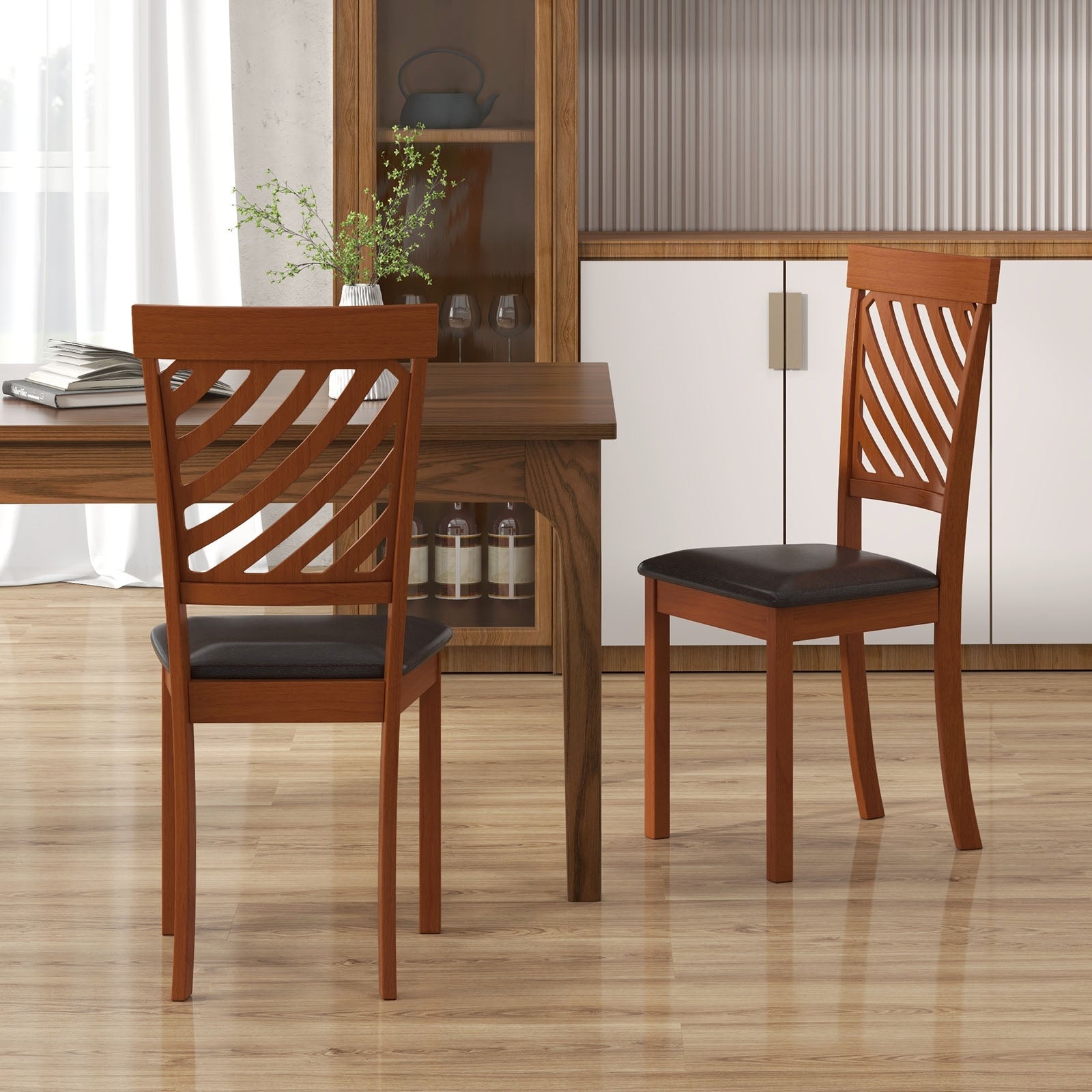 Dining Chair Set, Rubber Wood Legs, Ergonomic Back, Walnut Dining Chairs at Gallery Canada