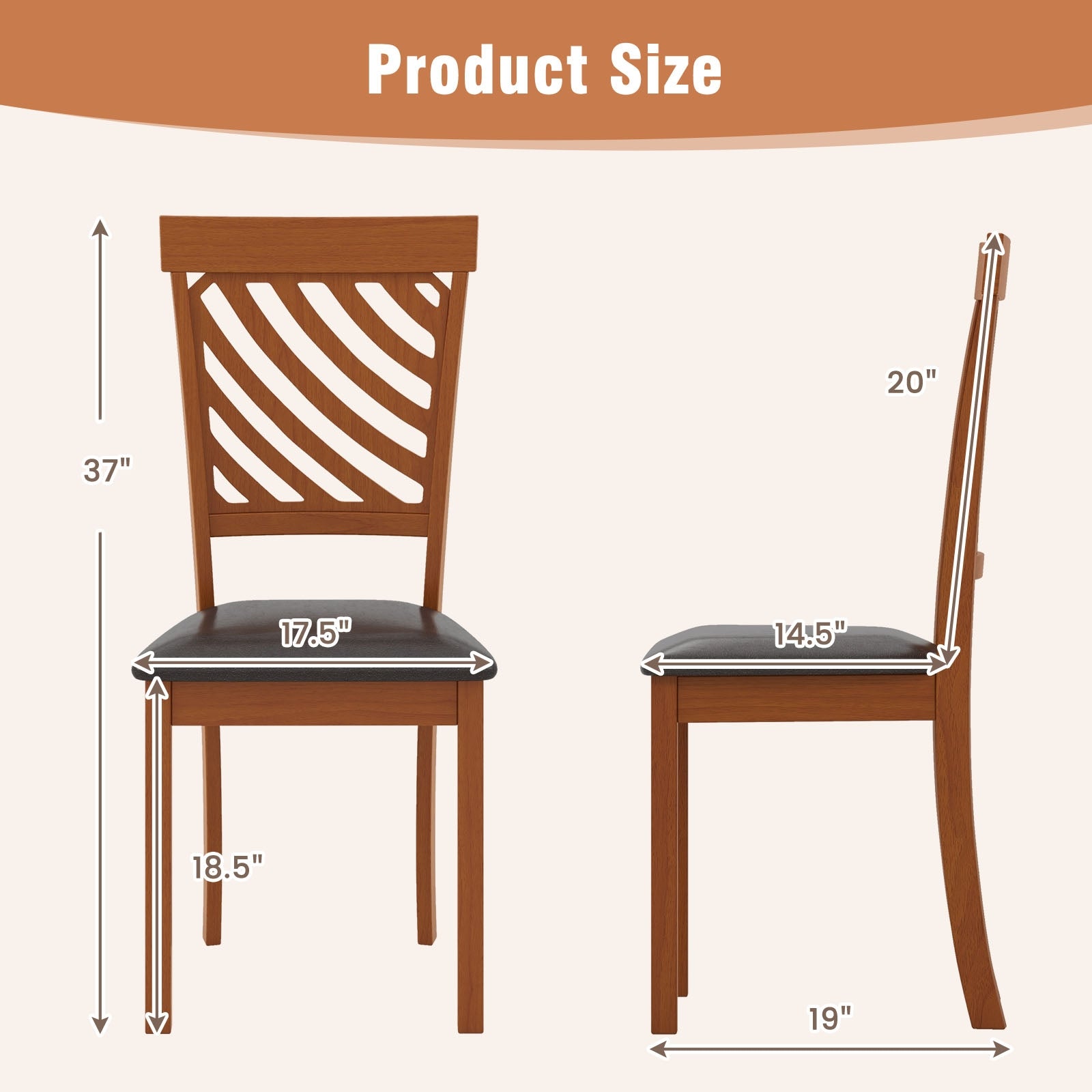 Dining Chair Set, Rubber Wood Legs, Ergonomic Back, Walnut Dining Chairs at Gallery Canada