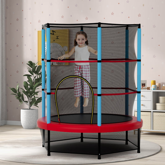Kids Trampoline With Safety Enclosure Net, Navy Trampolines Navy at Gallery Canada