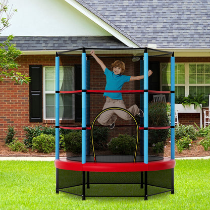 Kids Trampoline With Safety Enclosure Net, Navy Trampolines at Gallery Canada