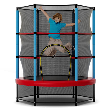 Kids Trampoline With Safety Enclosure Net, Navy Trampolines at Gallery Canada