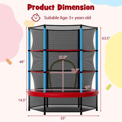 Kids Trampoline With Safety Enclosure Net, Navy Trampolines at Gallery Canada