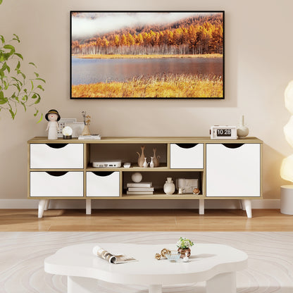 TV Stand For 55” TVs, Oak Cabinet With 4 Drawers, 2 Shelves Entertainment Centers & TV Stands at Gallery Canada