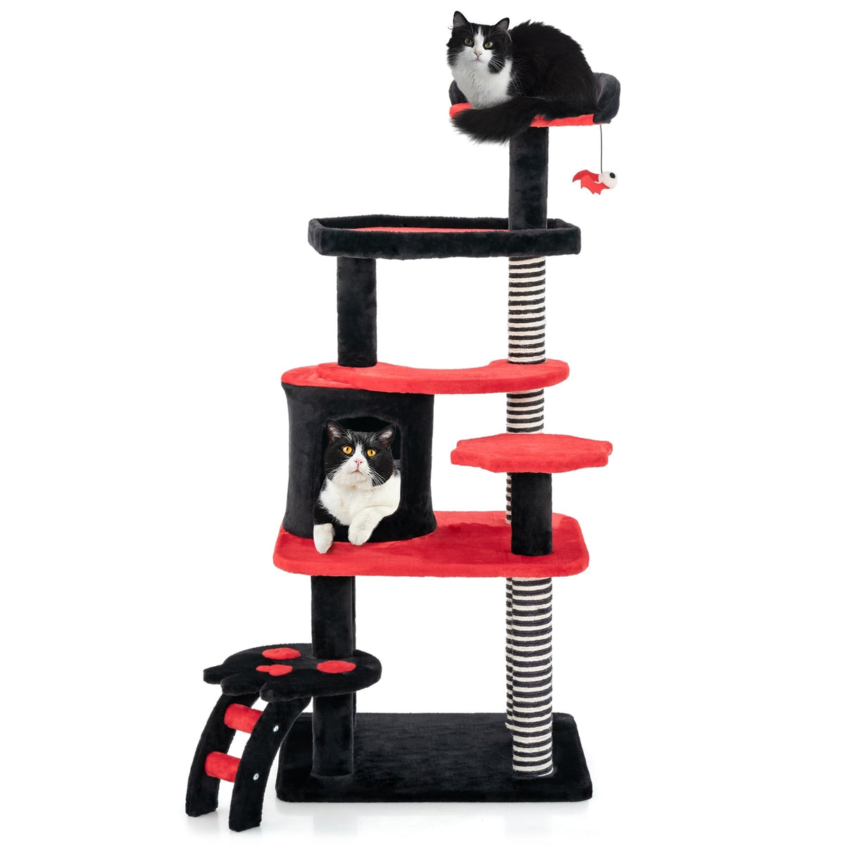 Gothic Cat Tree With Bed, Condo, Sisal Scratching Post, Red, Black Cat Trees Condos & Scratchers at Gallery Canada