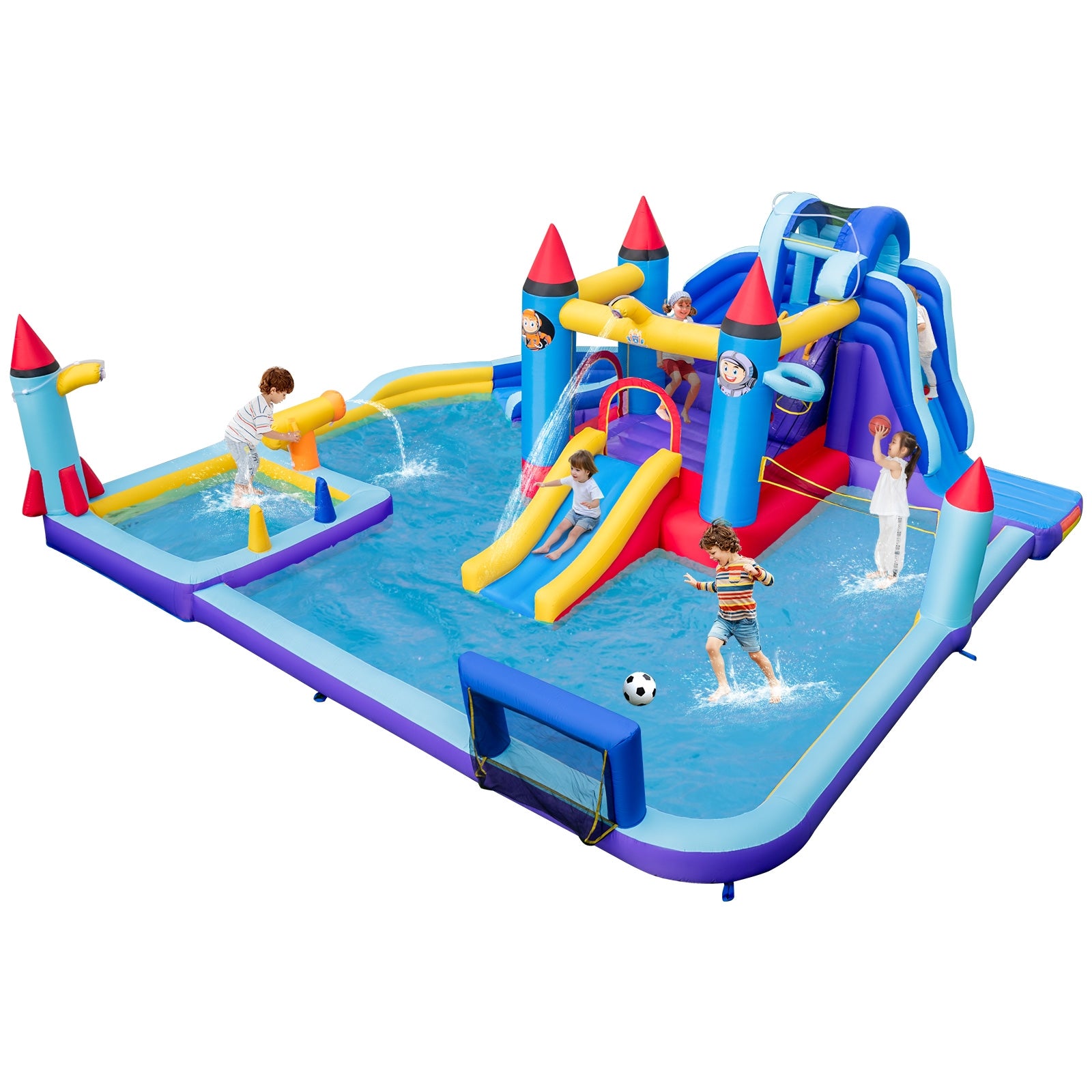 Inflatable Water Slide Park, Blue Bounce House Blue at Gallery Canada
