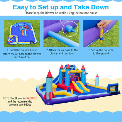 Inflatable Water Slide Park, Blue Bounce House at Gallery Canada