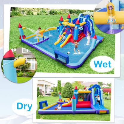 Inflatable Water Slide Park, 950W Blower, Blue Bounce House at Gallery Canada