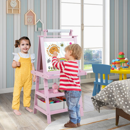 3-In-1 Double-Sided Storage Art Easel, Pink Art Easels at Gallery Canada