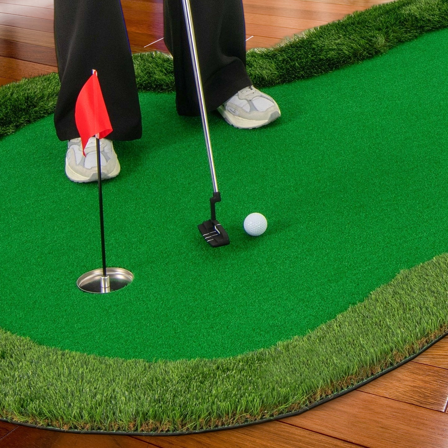 5 x 10 Feet Golf Practice Mat, 3 Holes, Green Golf at Gallery Canada