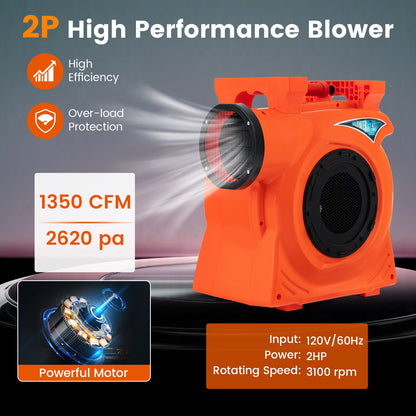 1500W 2 HP Commercial Air Blower, Giant Outdoor Inflatable Bounce House, Orange Air Blowers at Gallery Canada