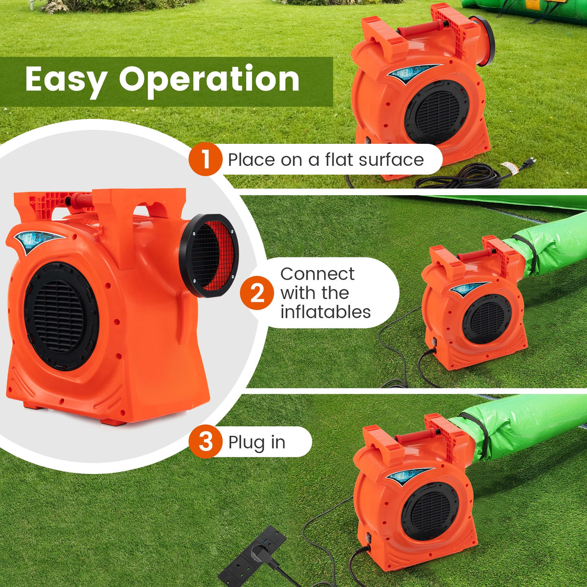 1500W 2 HP Commercial Air Blower, Giant Outdoor Inflatable Bounce House, Orange Air Blowers at Gallery Canada